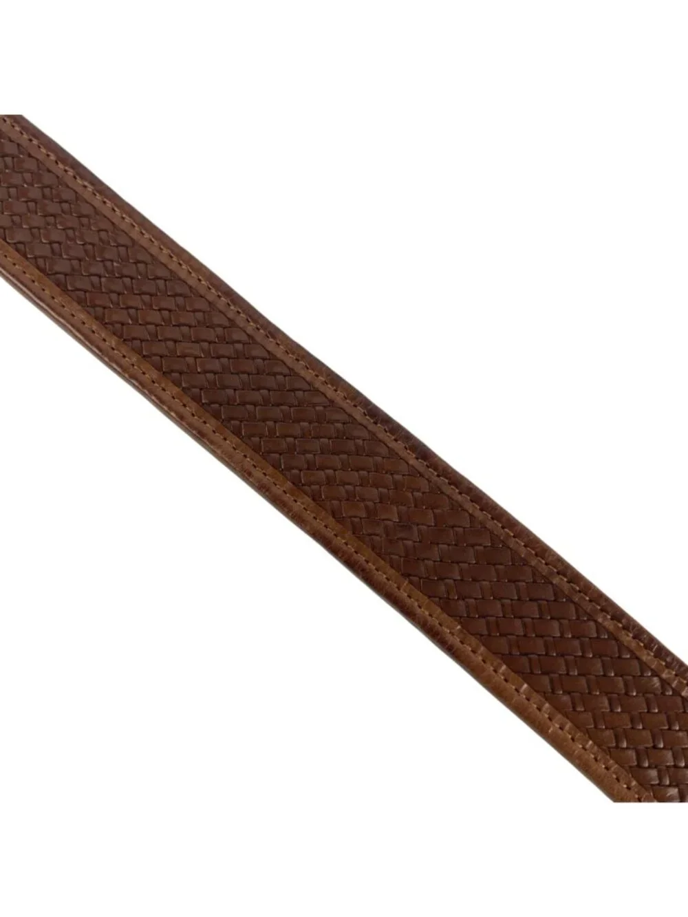 Bragano by Cole Haan Brown Leather Woven Belt With Solid Brass Buckle Size 34